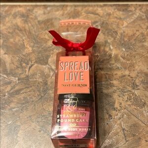 B&B Works Strawberry Pound Cake Hand sanitizer gel & Hand Lotion set, New